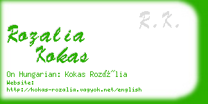 rozalia kokas business card